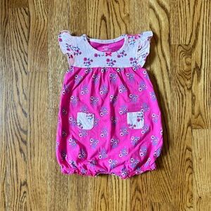 Carter Baby Girl Pink Floral Romper, 9M